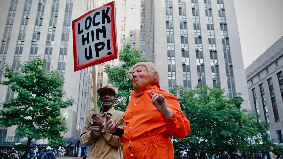 A protestor against Donald Trump
